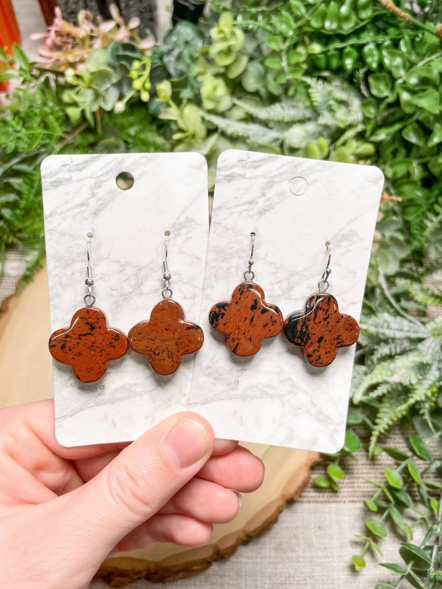 Crystal Clover Earrings | Copper Ashes