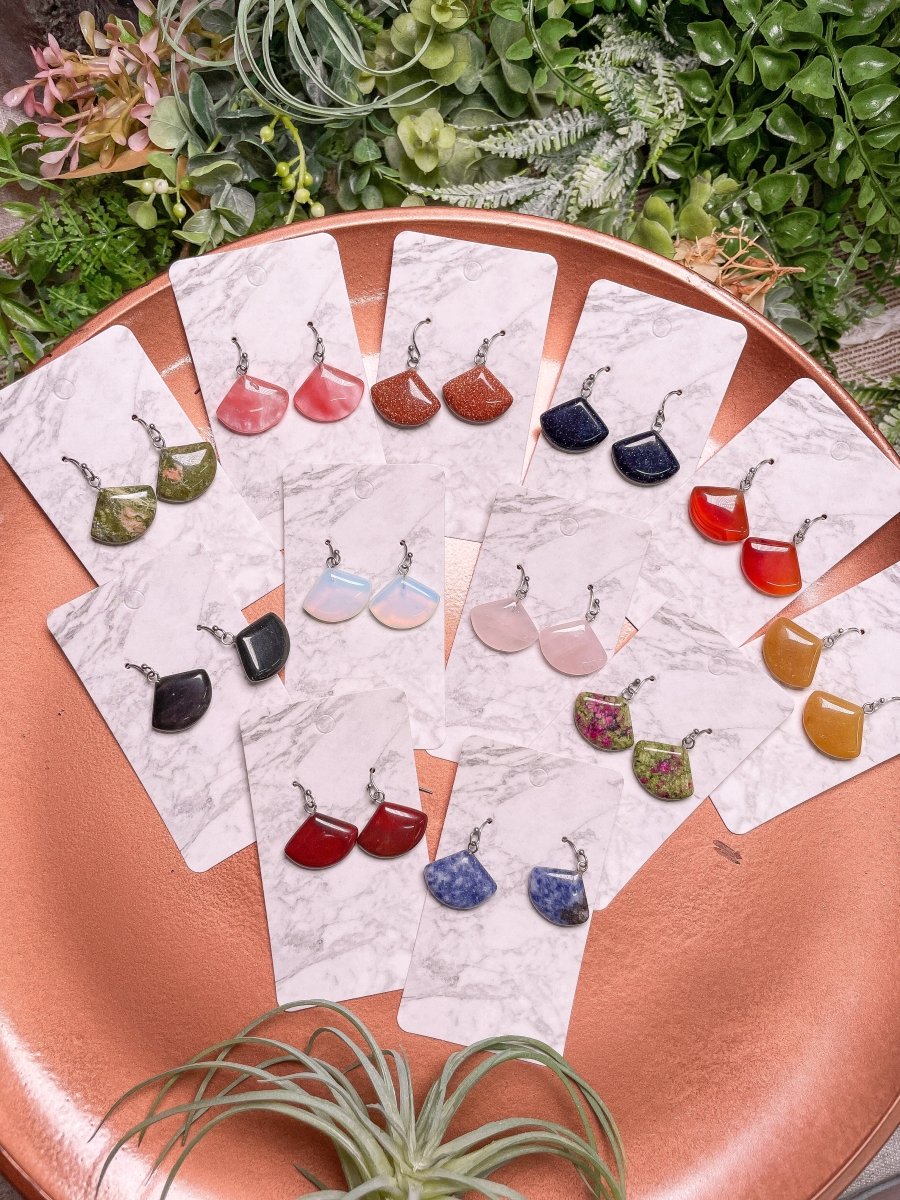 Crystal Fan Earrings | Copper Ashes