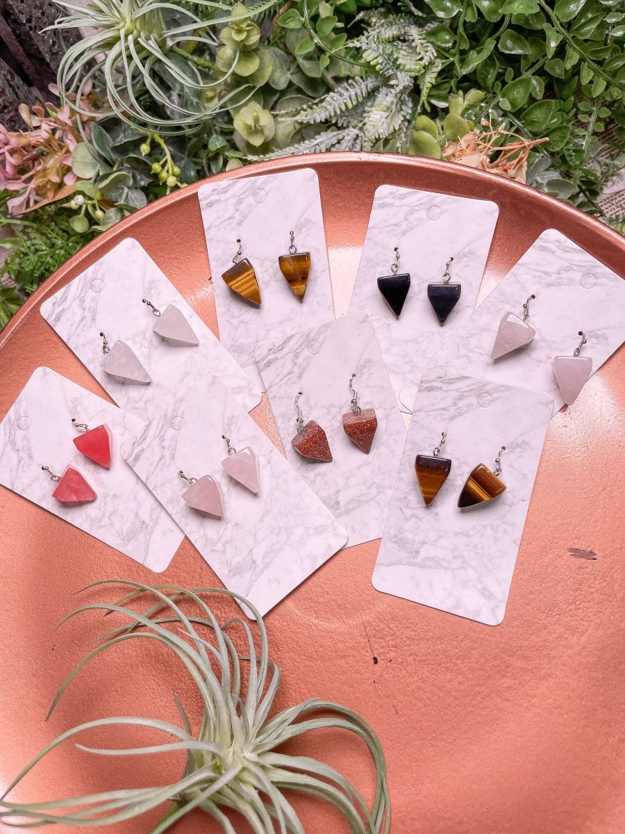 Crystal Pyramid Earrings | Copper Ashes