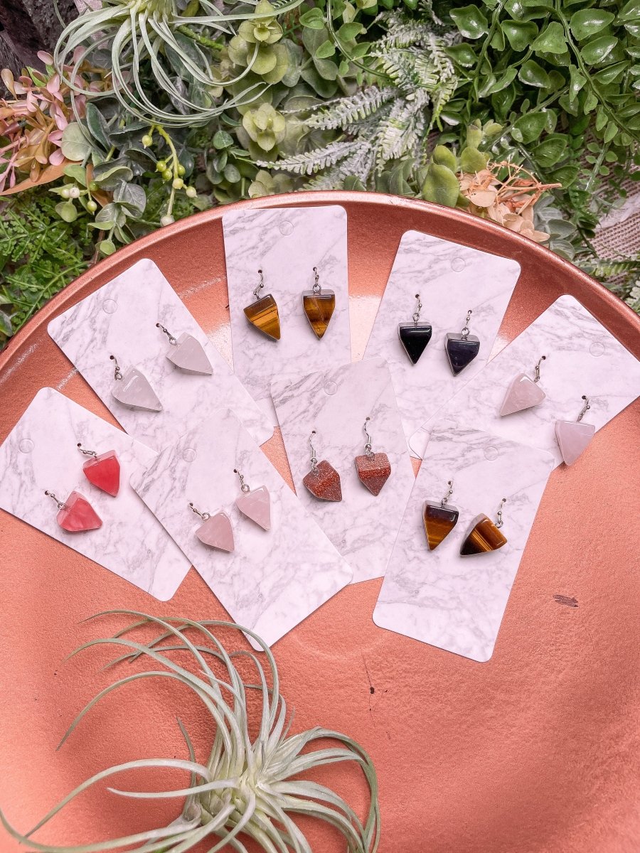 Crystal Pyramid Earrings | Copper Ashes