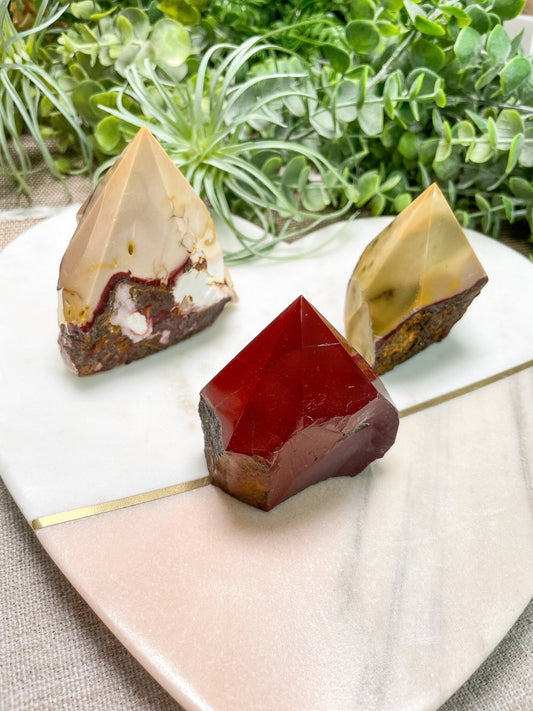 Mookaite Jasper Half Polished Tower | Copper Ashes