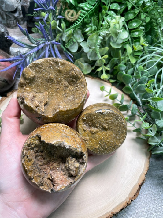 Red Druzy Quartz Sphere | Copper Ashes