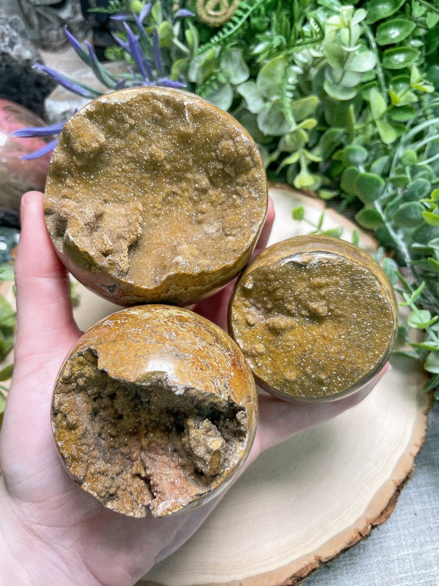 Red Druzy Quartz Sphere | Copper Ashes