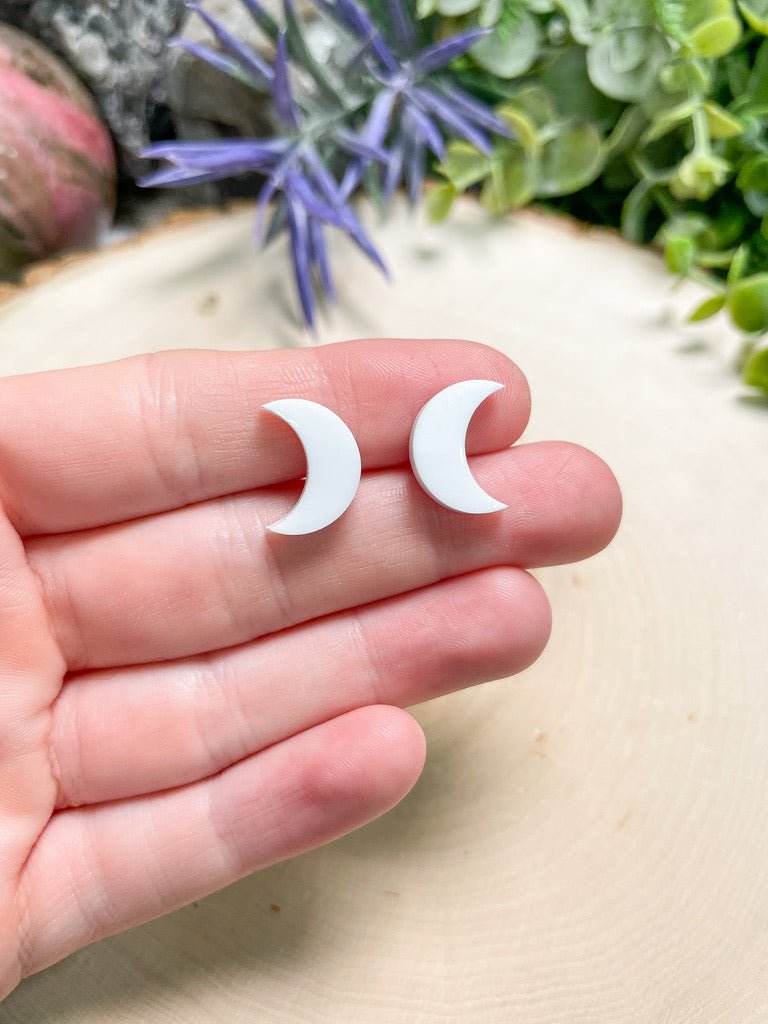 Resin Moon Stud Earrings | Copper Ashes
