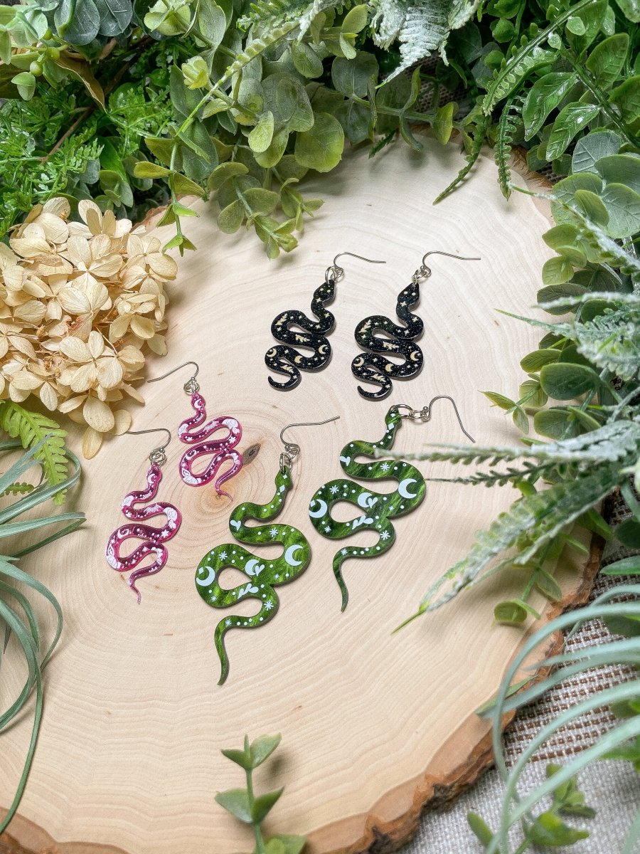 Resin Snake Earrings | Copper Ashes