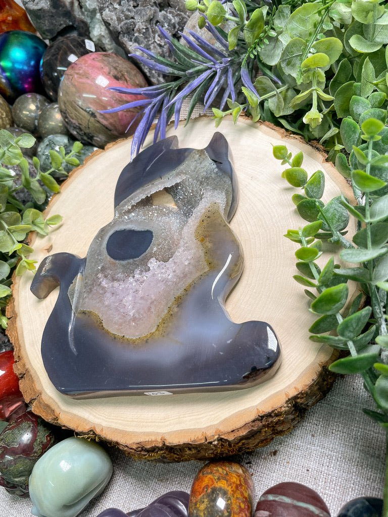 X - Large Druzy Agate Cat | Copper Ashes